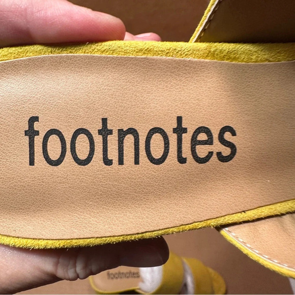 Footnotes Milos block heel sandals in bright yellow. Size 7. New in box. - Picture 4 of 14